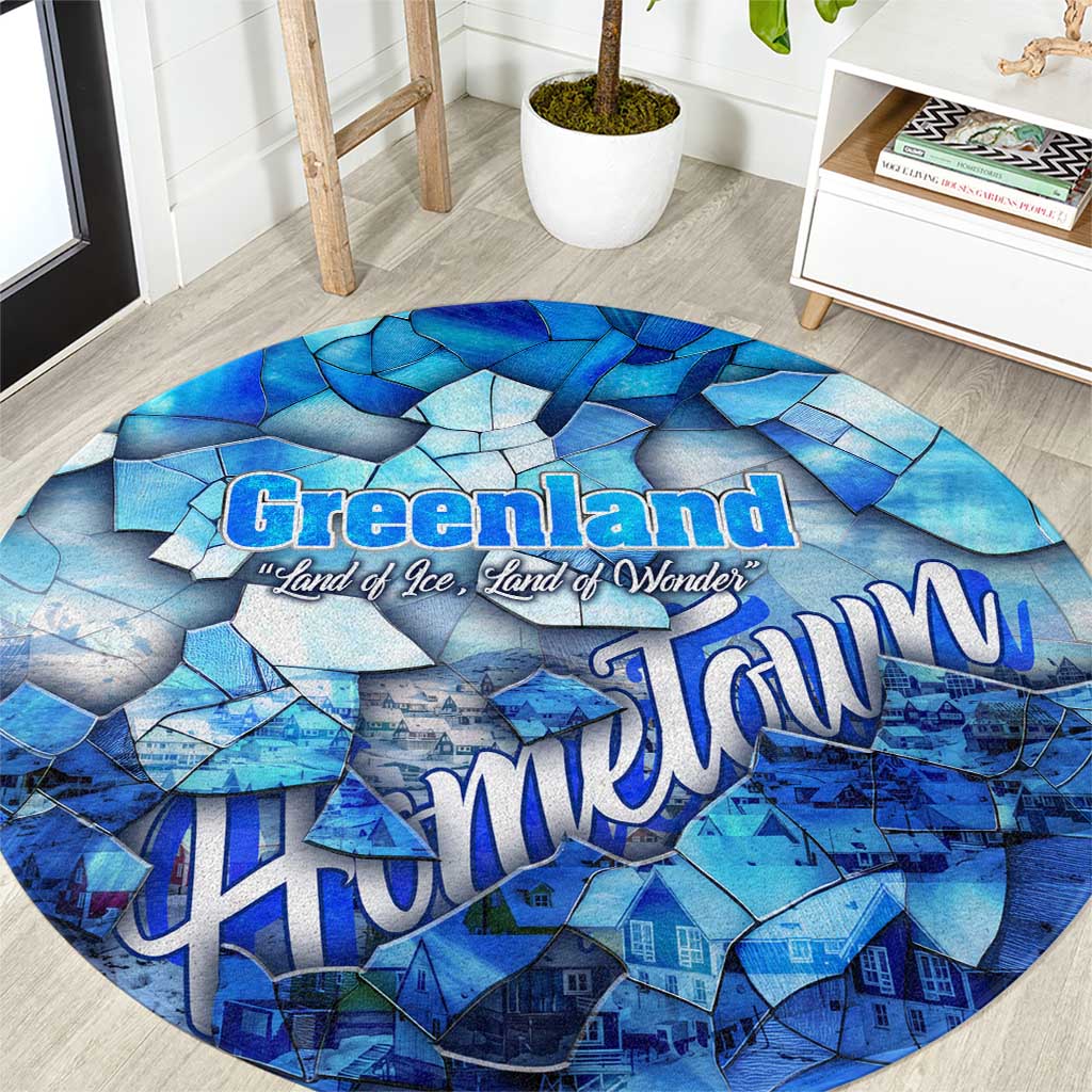 Greenland Hometown Round Carpet Land of Ice Land of Wonder Land of Heart