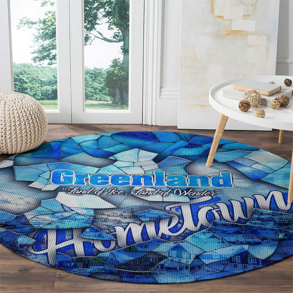 Greenland Hometown Round Carpet Land of Ice Land of Wonder Land of Heart