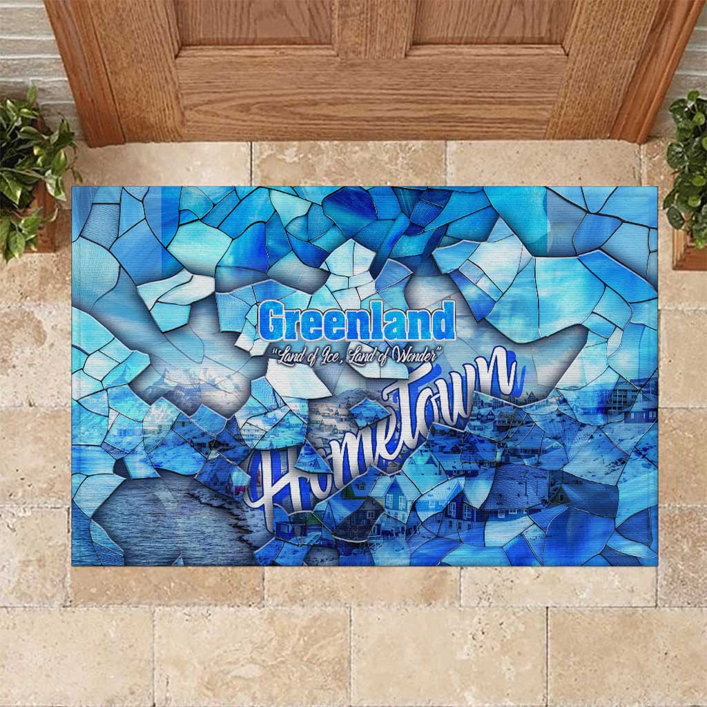 Greenland Hometown Rubber Doormat Land of Ice Land of Wonder Land of Heart