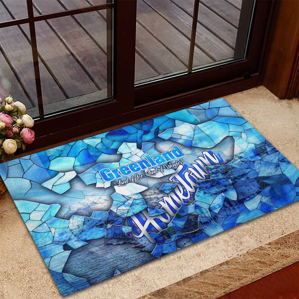 Greenland Hometown Rubber Doormat Land of Ice Land of Wonder Land of Heart