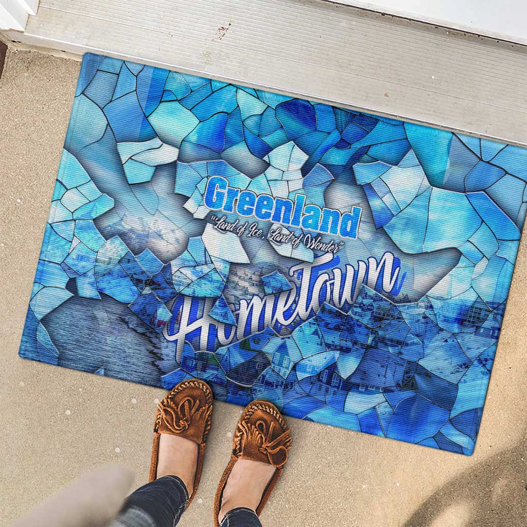 Greenland Hometown Rubber Doormat Land of Ice Land of Wonder Land of Heart