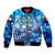Greenland Hometown Sleeve Zip Bomber Jacket Land of Ice Land of Wonder Land of Heart