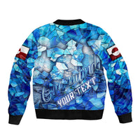 Greenland Hometown Sleeve Zip Bomber Jacket Land of Ice Land of Wonder Land of Heart