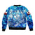 Greenland Hometown Sleeve Zip Bomber Jacket Land of Ice Land of Wonder Land of Heart