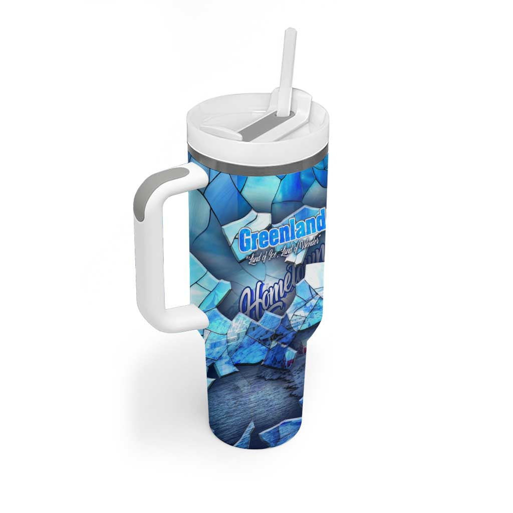 Greenland Hometown Tumbler With Handle Land of Ice Land of Wonder Land of Heart