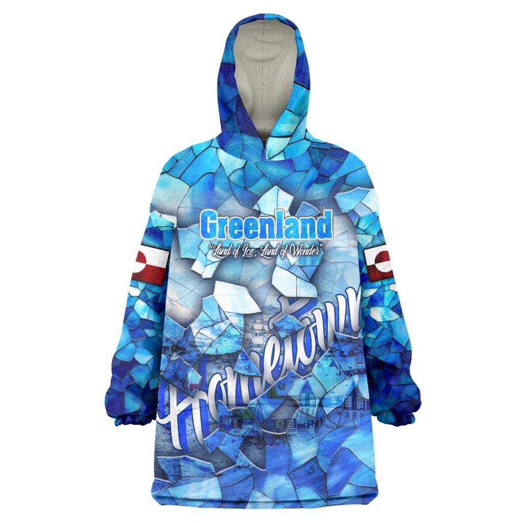 Greenland Hometown Wearable Blanket Hoodie Land of Ice Land of Wonder Land of Heart