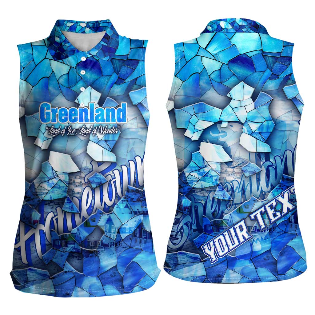 Greenland Hometown Women Sleeveless Polo Shirt Land of Ice Land of Wonder Land of Heart