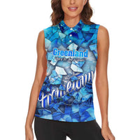 Greenland Hometown Women Sleeveless Polo Shirt Land of Ice Land of Wonder Land of Heart