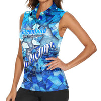 Greenland Hometown Women Sleeveless Polo Shirt Land of Ice Land of Wonder Land of Heart