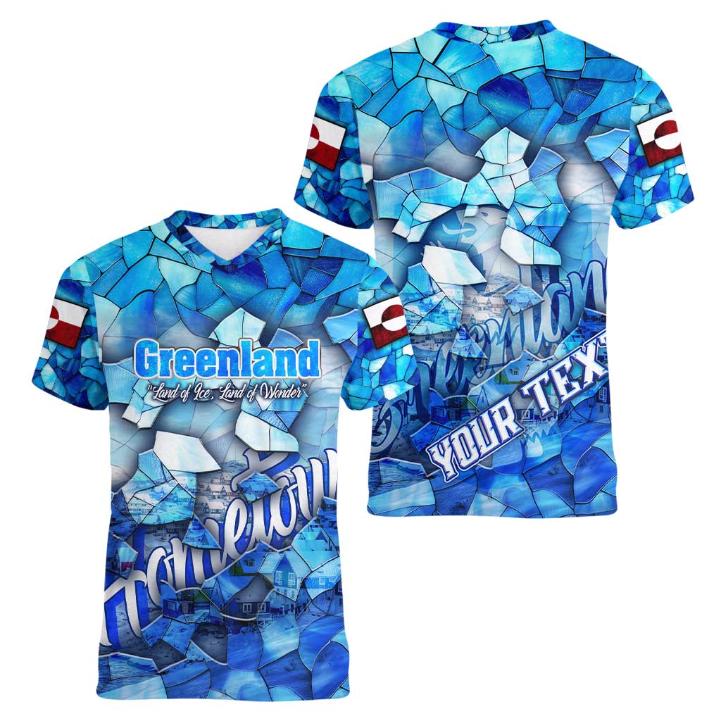 Greenland Hometown Women V-Neck T-Shirt Land of Ice Land of Wonder Land of Heart