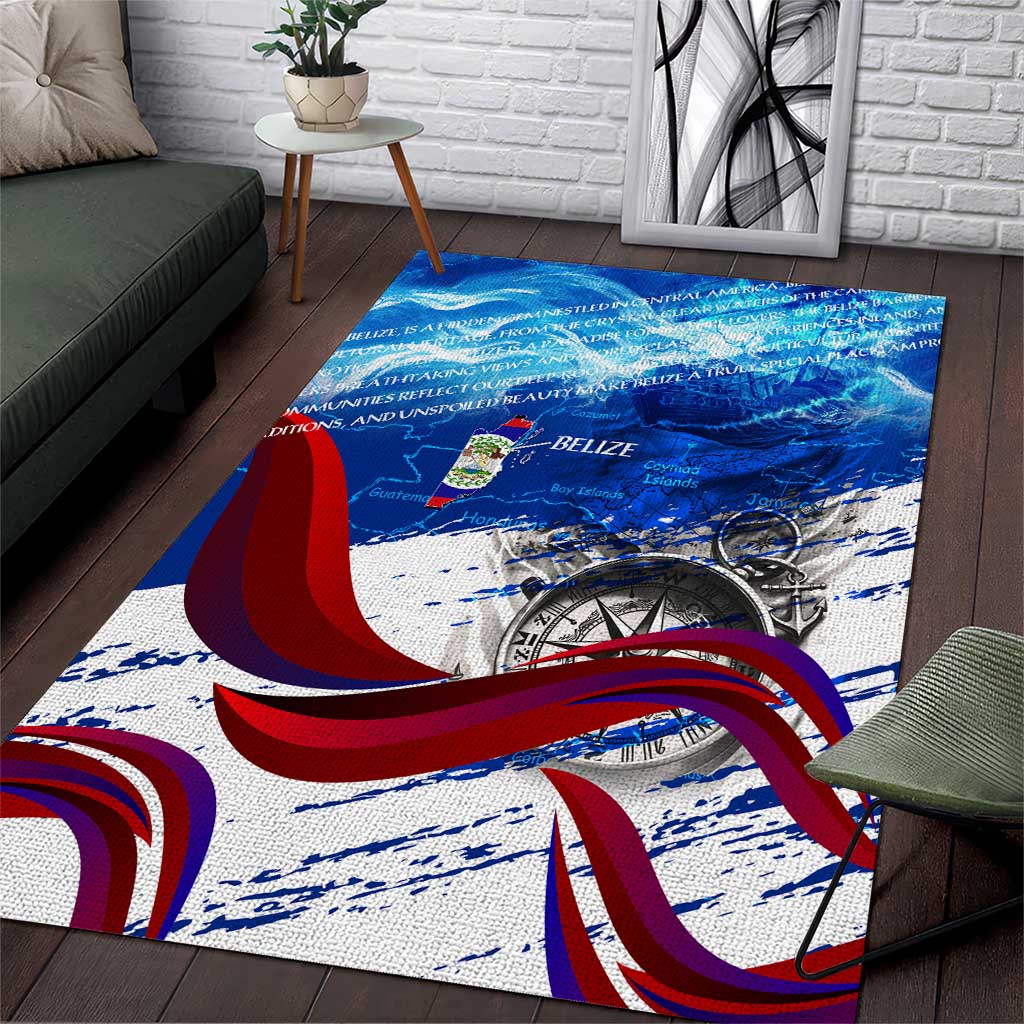 Belize One Flag One Heart Area Rug Caribbean Heartbeat - Where Compass Meets Culture
