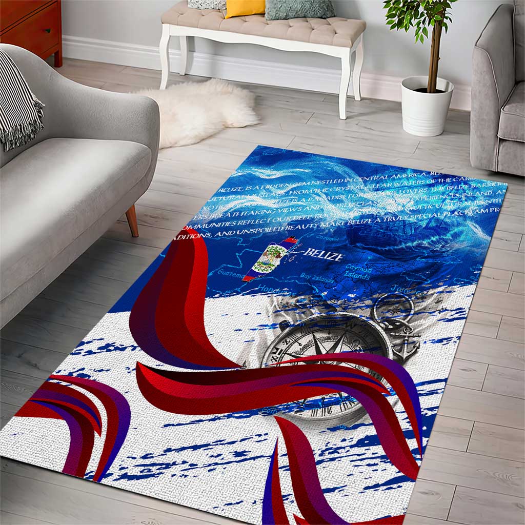 Belize One Flag One Heart Area Rug Caribbean Heartbeat - Where Compass Meets Culture