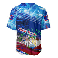 Belize One Flag One Heart Baseball Jersey Caribbean Heartbeat - Where Compass Meets Culture