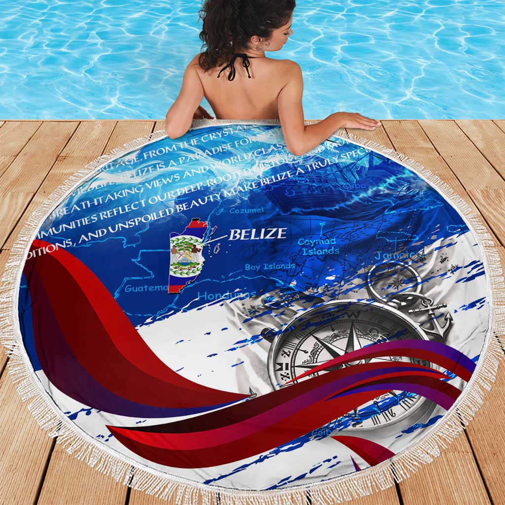 Belize One Flag One Heart Beach Blanket Caribbean Heartbeat - Where Compass Meets Culture