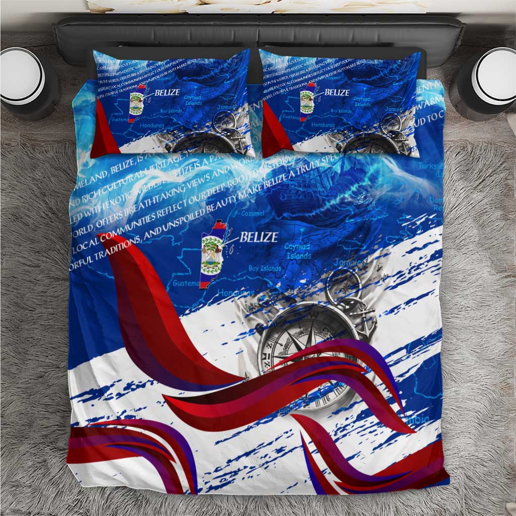 Belize One Flag One Heart Bedding Set Caribbean Heartbeat - Where Compass Meets Culture