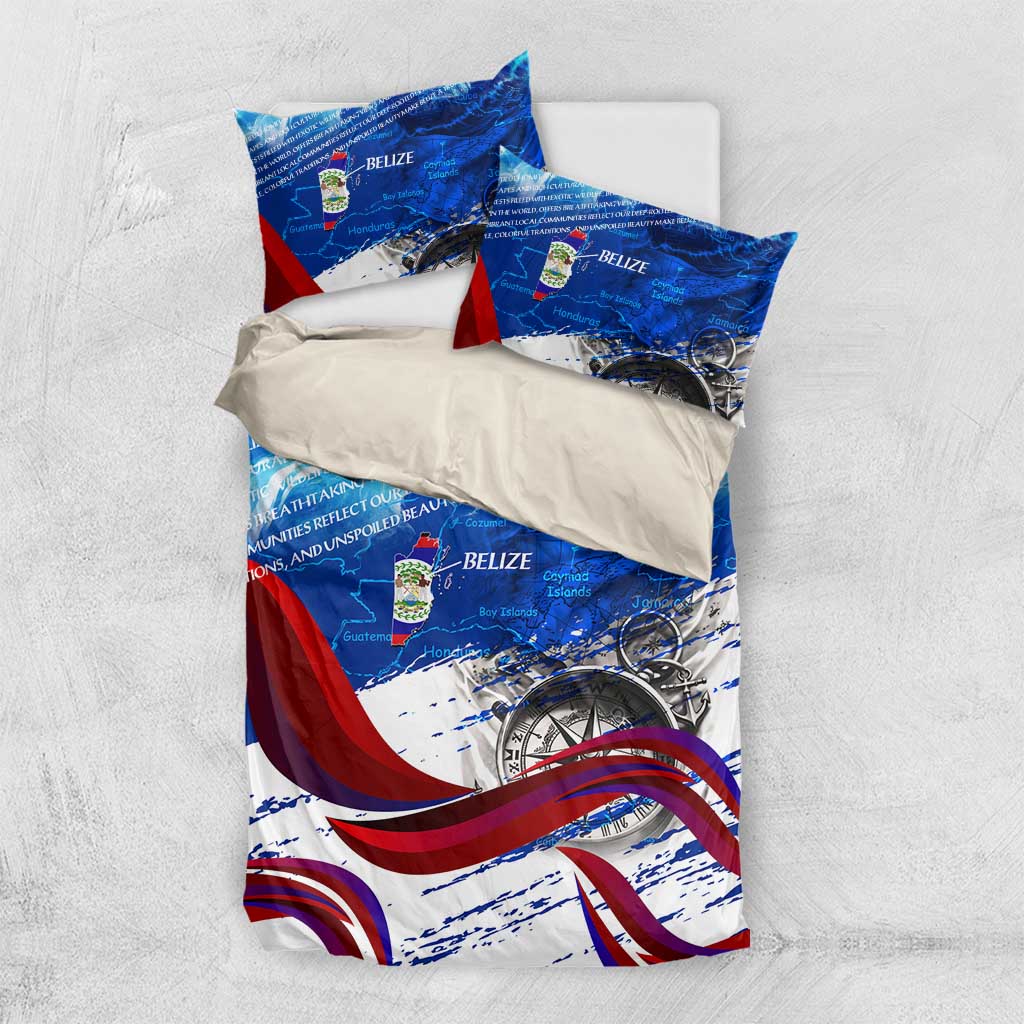 Belize One Flag One Heart Bedding Set Caribbean Heartbeat - Where Compass Meets Culture