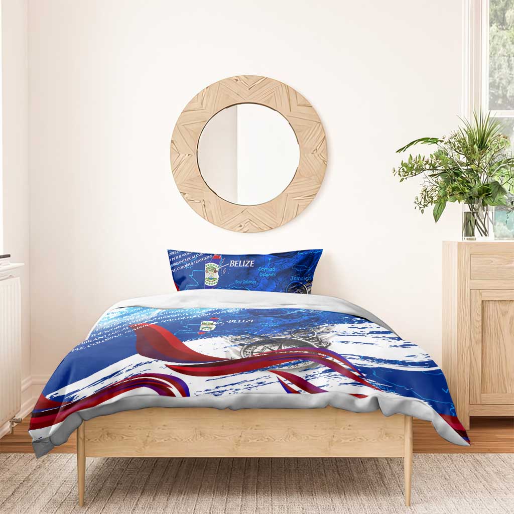 Belize One Flag One Heart Bedding Set Caribbean Heartbeat - Where Compass Meets Culture