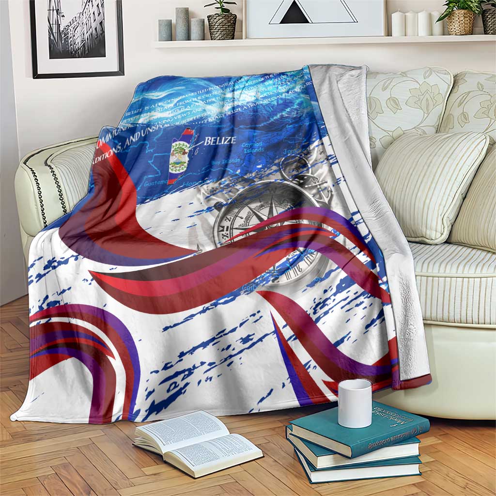 Belize One Flag One Heart Blanket Caribbean Heartbeat - Where Compass Meets Culture