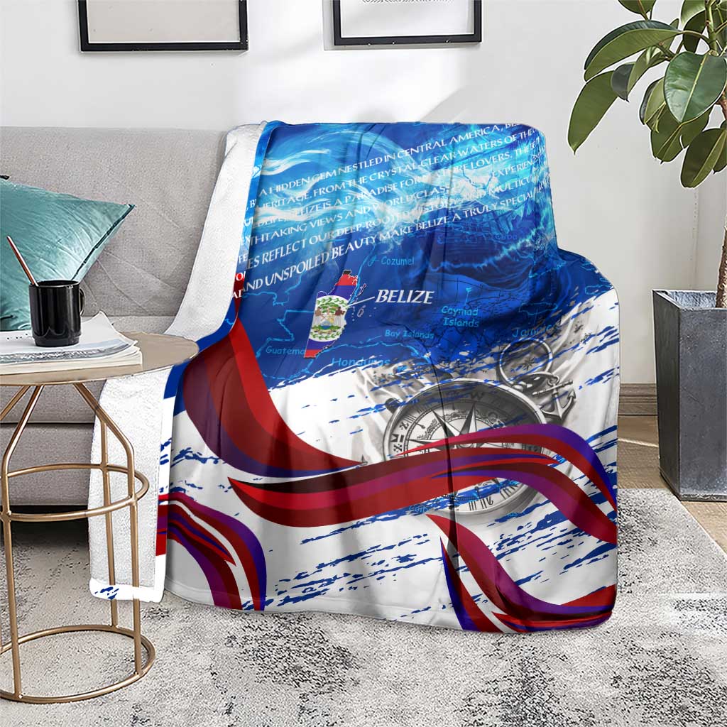 Belize One Flag One Heart Blanket Caribbean Heartbeat - Where Compass Meets Culture