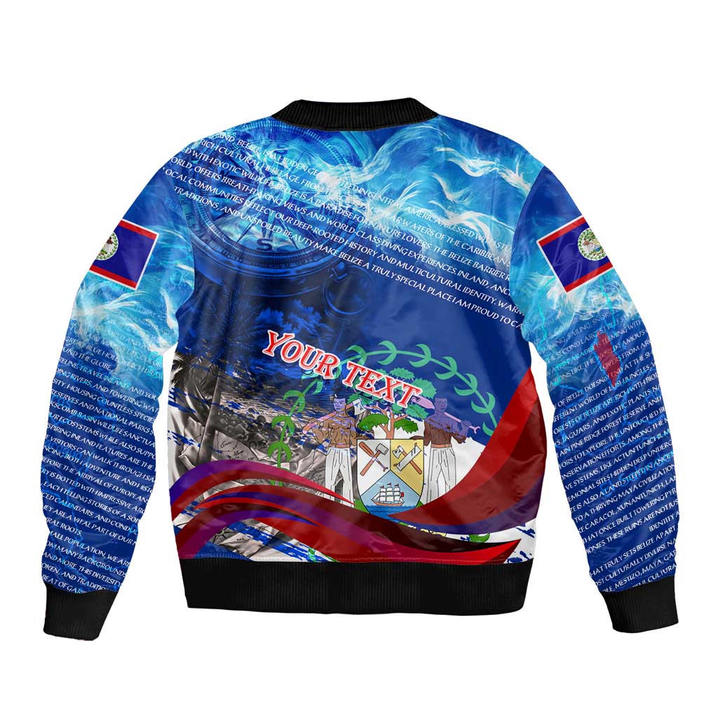 Belize One Flag One Heart Bomber Jacket Caribbean Heartbeat - Where Compass Meets Culture