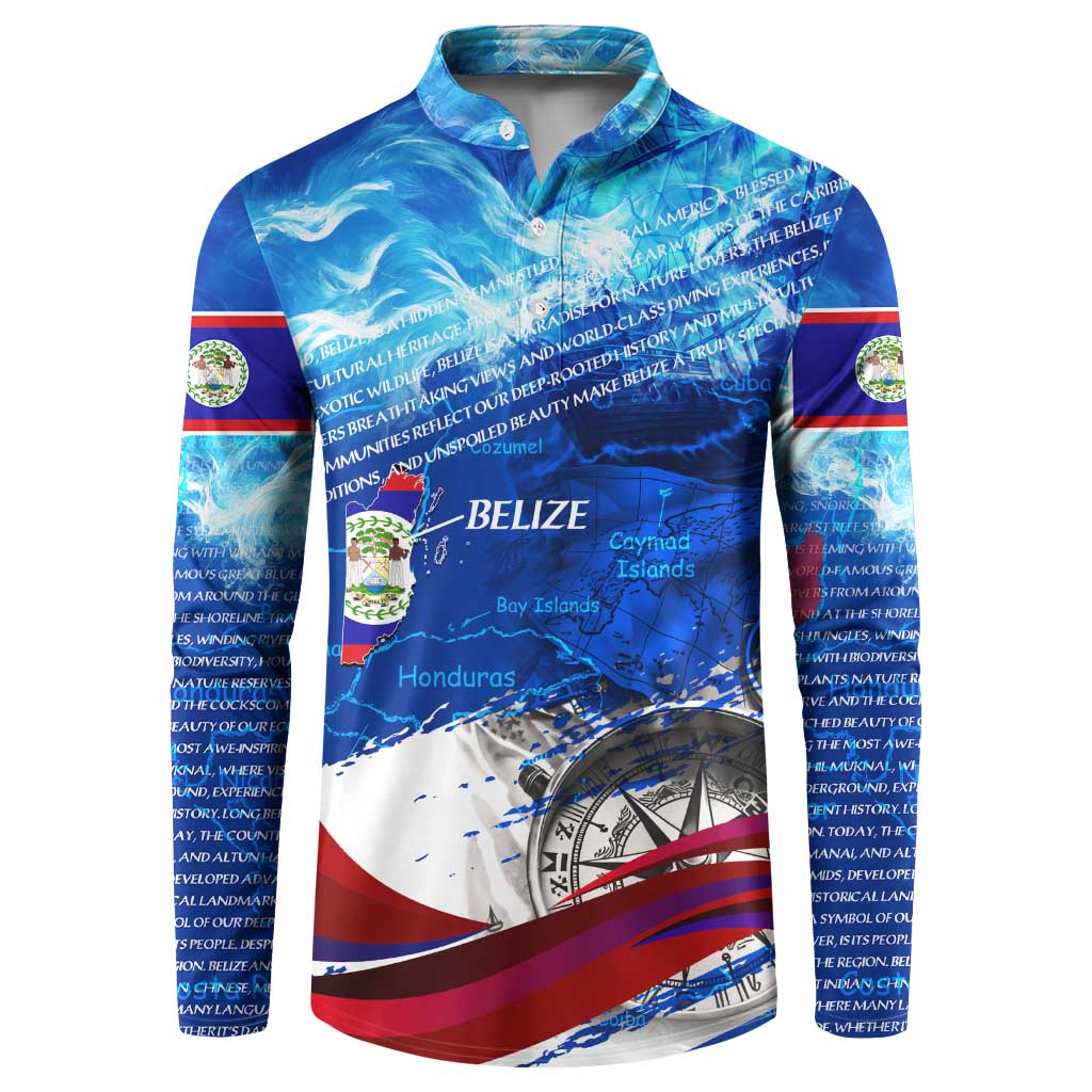 Belize One Flag One Heart Button Sweatshirt Caribbean Heartbeat - Where Compass Meets Culture