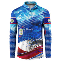 Belize One Flag One Heart Button Sweatshirt Caribbean Heartbeat - Where Compass Meets Culture