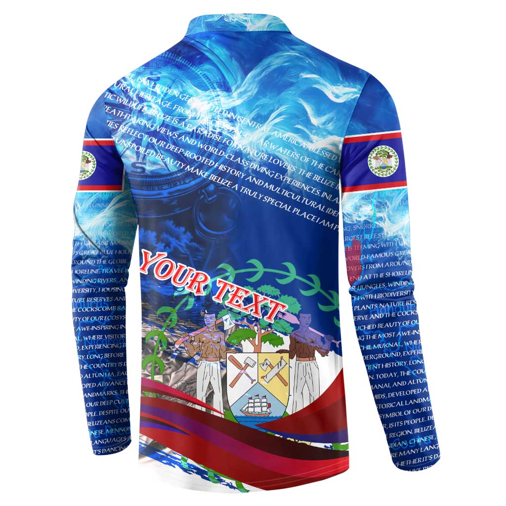 Belize One Flag One Heart Button Sweatshirt Caribbean Heartbeat - Where Compass Meets Culture