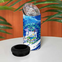 Belize One Flag One Heart 4 in 1 Can Cooler Tumbler Caribbean Heartbeat - Where Compass Meets Culture