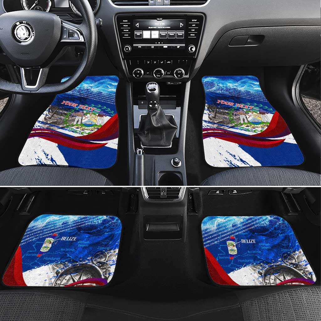 Belize One Flag One Heart Car Mats Caribbean Heartbeat - Where Compass Meets Culture