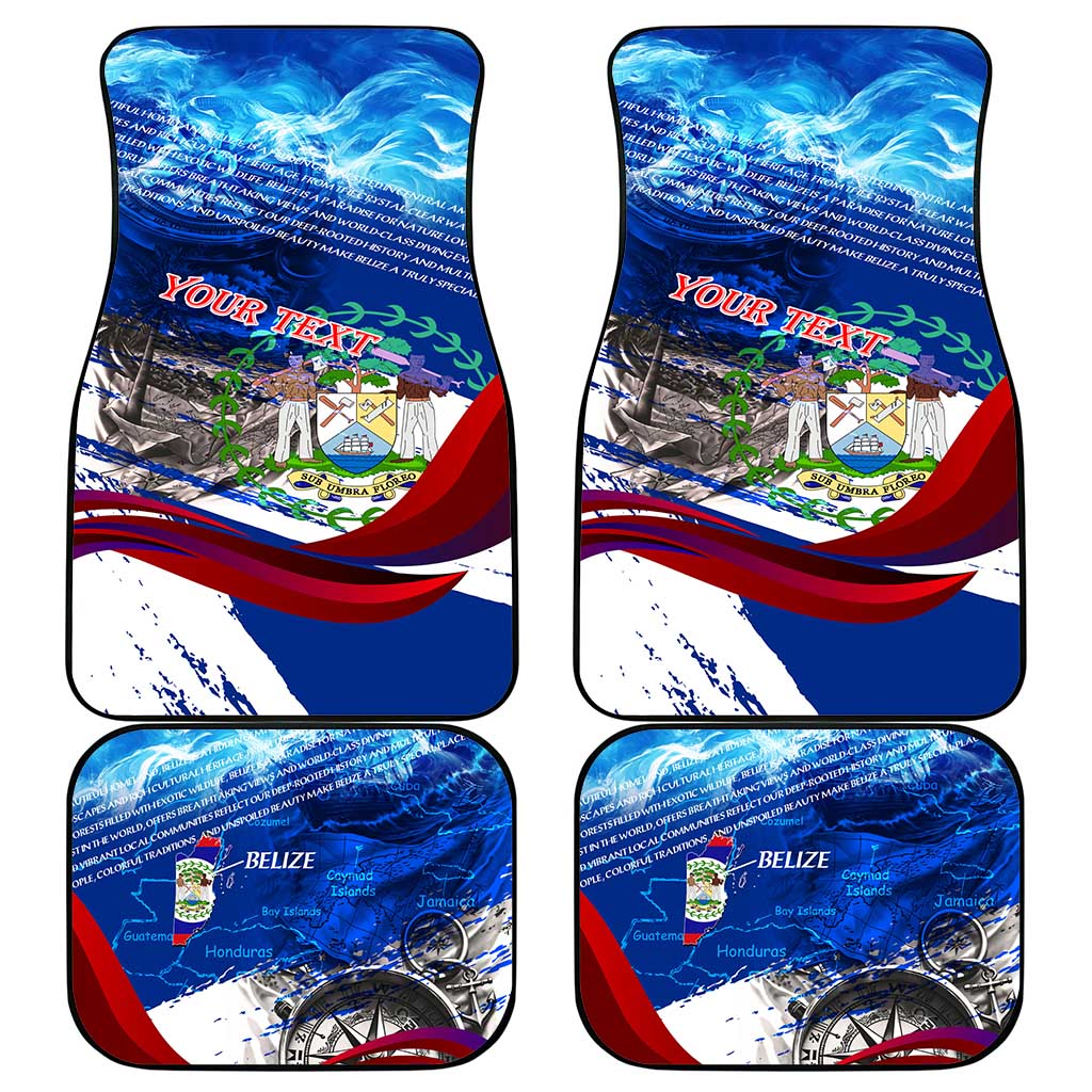 Belize One Flag One Heart Car Mats Caribbean Heartbeat - Where Compass Meets Culture
