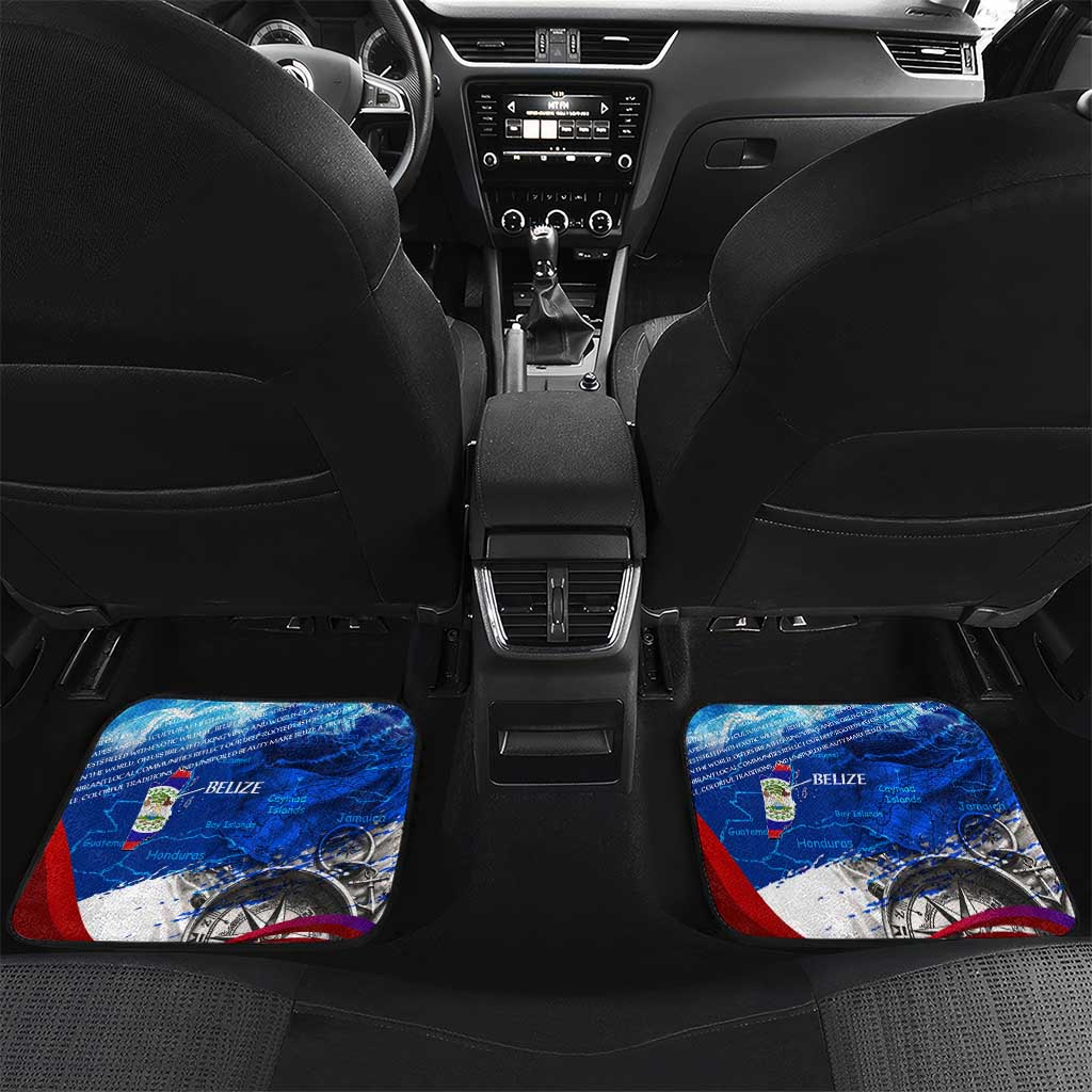 Belize One Flag One Heart Car Mats Caribbean Heartbeat - Where Compass Meets Culture