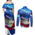 Belize One Flag One Heart Couples Matching Off Shoulder Maxi Dress and Long Sleeve Button Shirt Caribbean Heartbeat - Where Compass Meets Culture