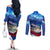 Belize One Flag One Heart Couples Matching Off The Shoulder Long Sleeve Dress and Long Sleeve Button Shirt Caribbean Heartbeat - Where Compass Meets Culture