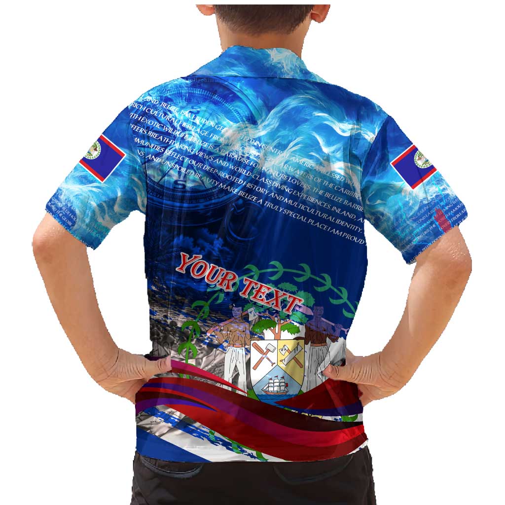 Belize One Flag One Heart Family Matching Mermaid Dress and Hawaiian Shirt Caribbean Heartbeat - Where Compass Meets Culture