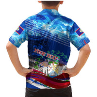 Belize One Flag One Heart Family Matching Mermaid Dress and Hawaiian Shirt Caribbean Heartbeat - Where Compass Meets Culture