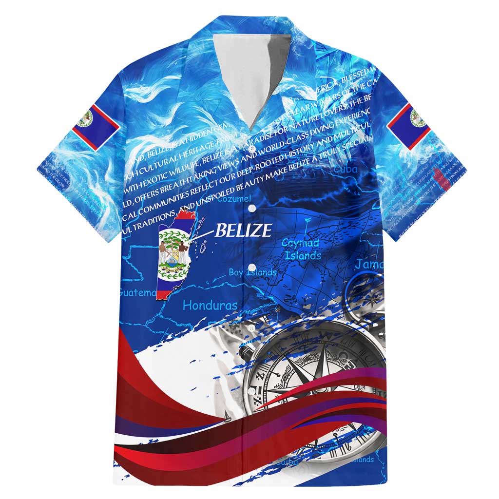 Belize One Flag One Heart Family Matching Mermaid Dress and Hawaiian Shirt Caribbean Heartbeat - Where Compass Meets Culture