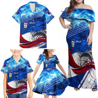 Belize One Flag One Heart Family Matching Off Shoulder Maxi Dress and Hawaiian Shirt Caribbean Heartbeat - Where Compass Meets Culture