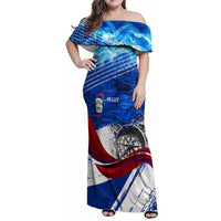 Belize One Flag One Heart Family Matching Off Shoulder Maxi Dress and Hawaiian Shirt Caribbean Heartbeat - Where Compass Meets Culture