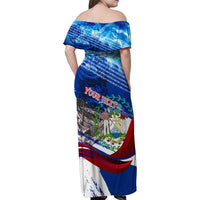 Belize One Flag One Heart Family Matching Off Shoulder Maxi Dress and Hawaiian Shirt Caribbean Heartbeat - Where Compass Meets Culture