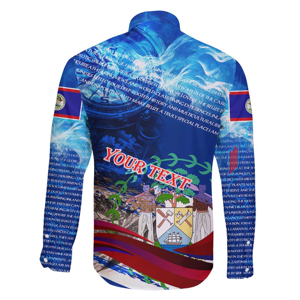 Belize One Flag One Heart Family Matching Off Shoulder Short Dress and Hawaiian Shirt Caribbean Heartbeat - Where Compass Meets Culture