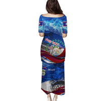 Belize One Flag One Heart Family Matching Puletasi and Hawaiian Shirt Caribbean Heartbeat - Where Compass Meets Culture