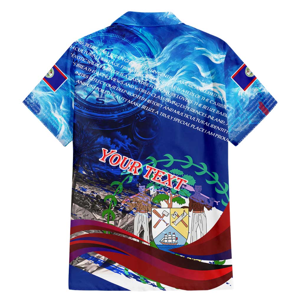 Belize One Flag One Heart Family Matching Short Sleeve Bodycon Dress and Hawaiian Shirt Caribbean Heartbeat - Where Compass Meets Culture