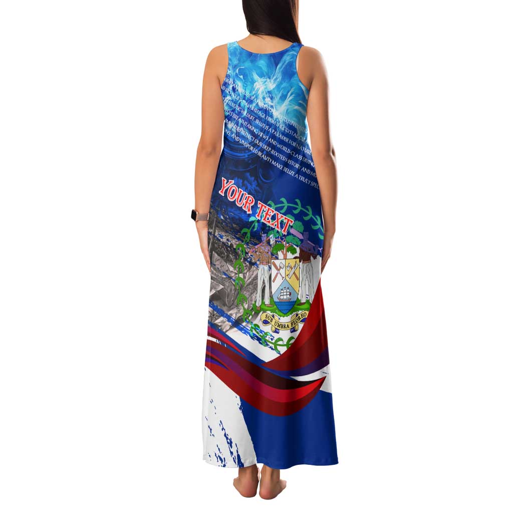 Belize One Flag One Heart Family Matching Tank Maxi Dress and Hawaiian Shirt Caribbean Heartbeat - Where Compass Meets Culture