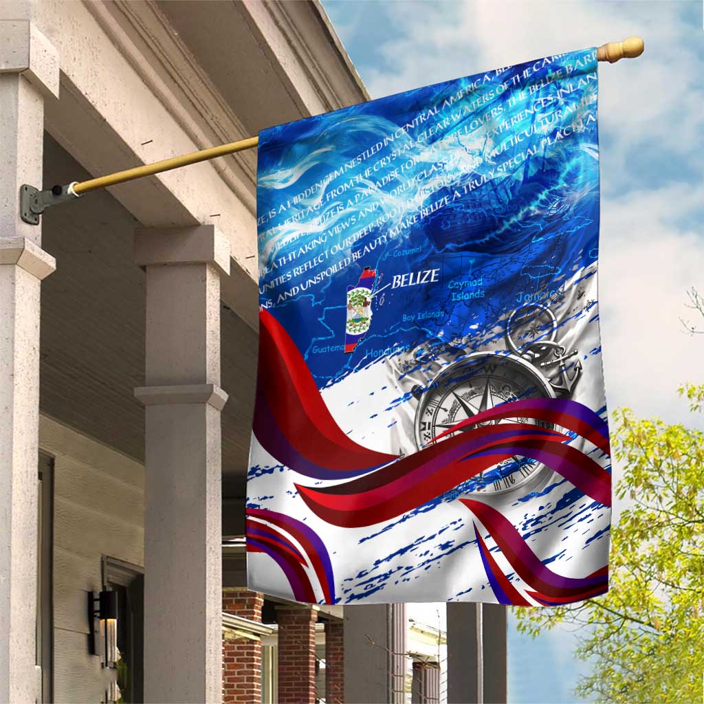 Belize One Flag One Heart Garden Flag Caribbean Heartbeat - Where Compass Meets Culture