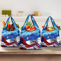 Belize One Flag One Heart Grocery Bag Caribbean Heartbeat - Where Compass Meets Culture