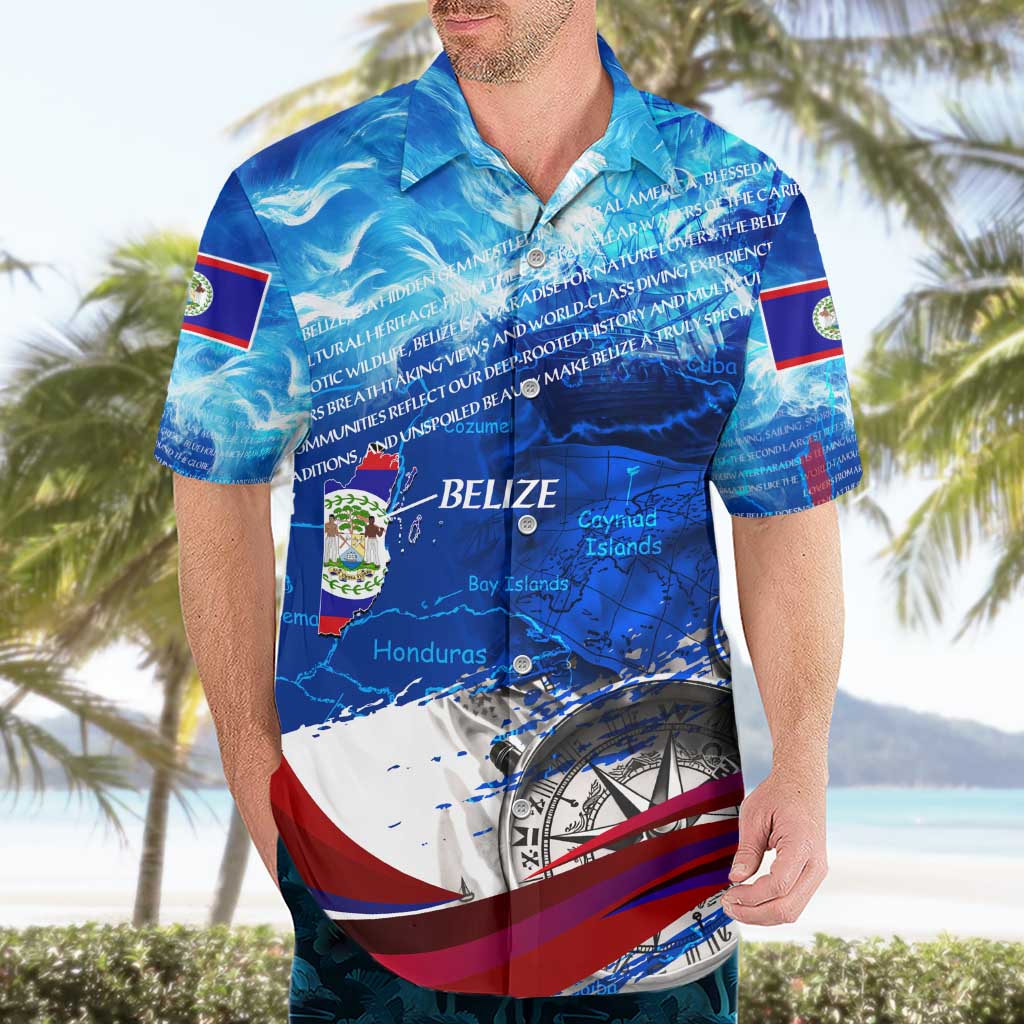 Belize One Flag One Heart Hawaiian Shirt Caribbean Heartbeat - Where Compass Meets Culture