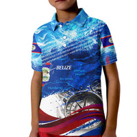 Belize One Flag One Heart Kid Polo Shirt Caribbean Heartbeat - Where Compass Meets Culture