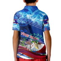 Belize One Flag One Heart Kid Polo Shirt Caribbean Heartbeat - Where Compass Meets Culture