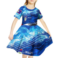 Belize One Flag One Heart Kid Short Sleeve Dress Caribbean Heartbeat - Where Compass Meets Culture