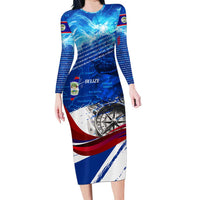 Belize One Flag One Heart Long Sleeve Bodycon Dress Caribbean Heartbeat - Where Compass Meets Culture